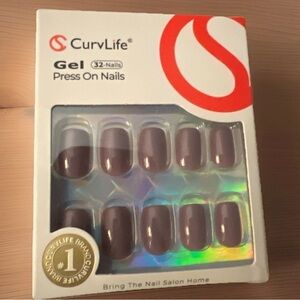CurvLife brand new Gel Press-On Nails in Mauve Brown – 32 Pack #246